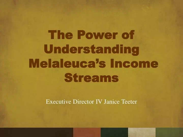 the power of understanding melaleuca s income streams