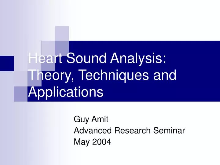 heart sound analysis theory techniques and applications