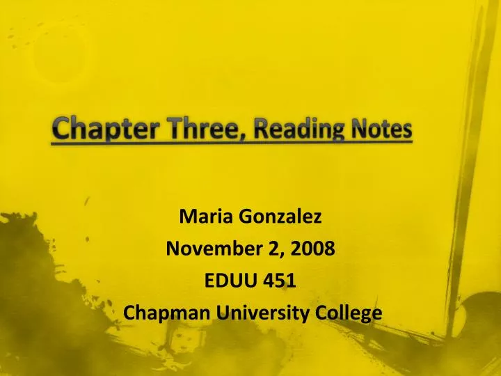 chapter three reading notes