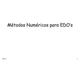 m todos num ricos para edo s