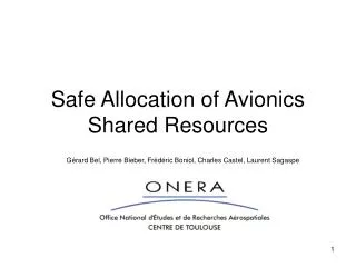 Safe Allocation of Avionics Shared Resources