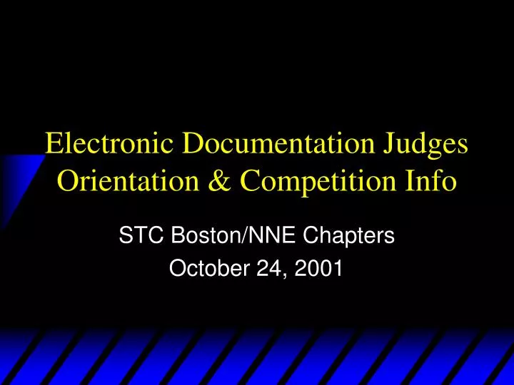 electronic documentation judges orientation competition info