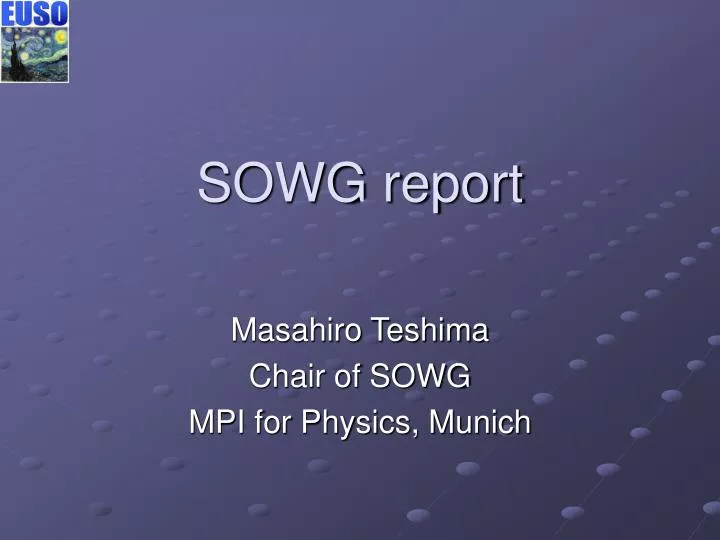 sowg report