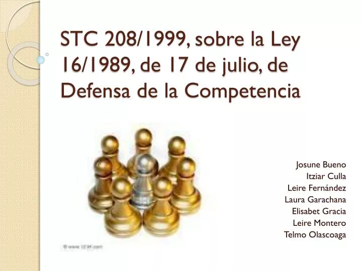 stc 208 1999 sobre la ley 16 1989 de 17 de julio de defensa de la competencia