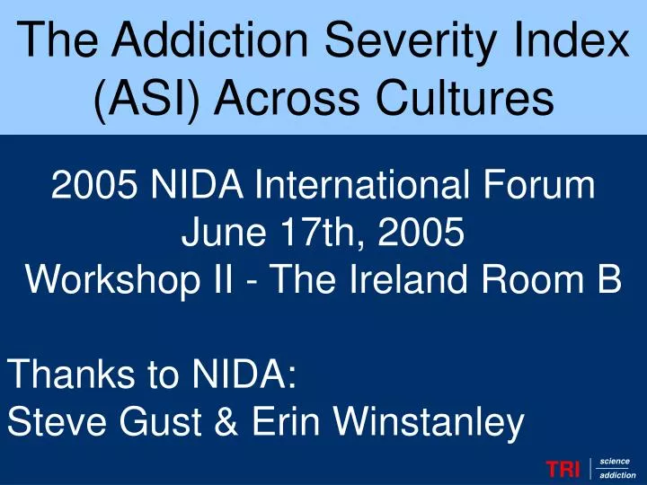 the addiction severity index asi across cultures