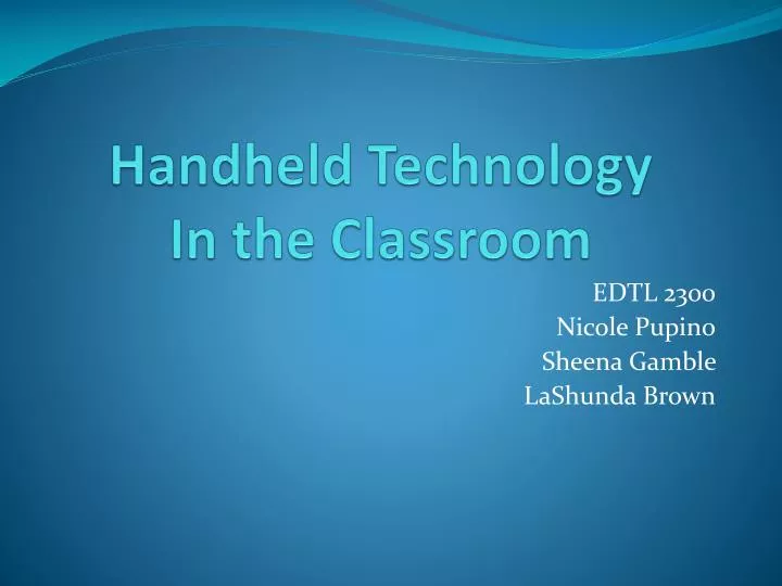 handheld technology in the classroom