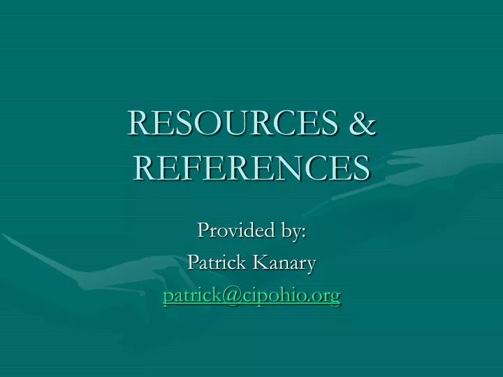 resources references