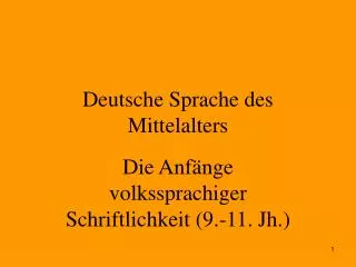 deutsche sprache des mittelalters