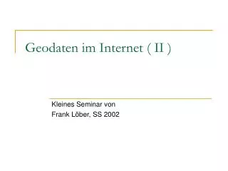 geodaten im internet ii
