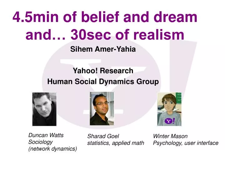 sihem amer yahia yahoo research human social dynamics group