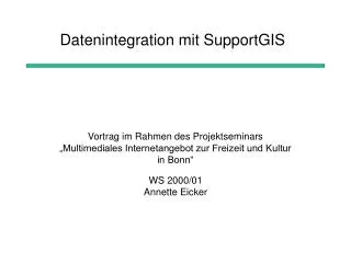 Datenintegration mit SupportGIS