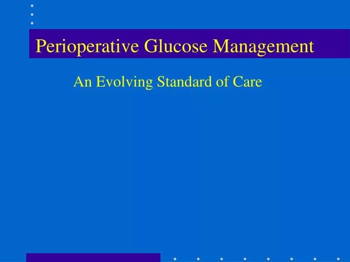 perioperative glucose management