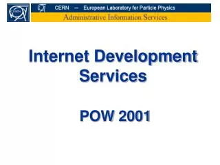 Internet Development Services POW 2001