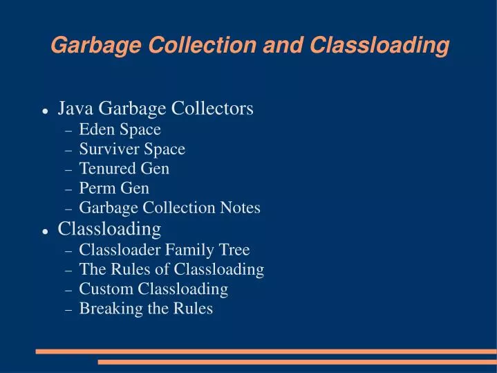 garbage collection and classloading