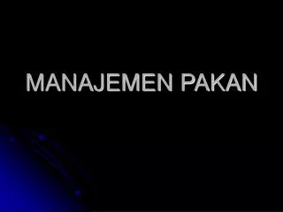 manajemen pakan