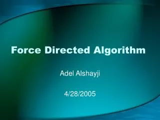 Force Directed Algorithm