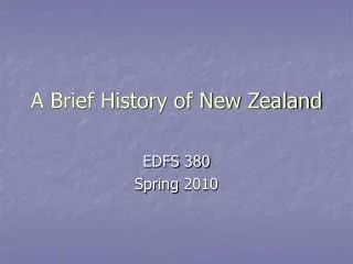 A Brief History of New Zealand