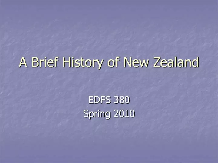 a brief history of new zealand