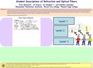 Student Descriptions of Refraction and Optical Fibers