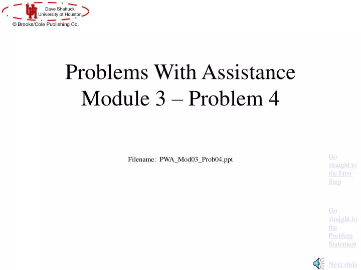 problems with assistance module 3 problem 4