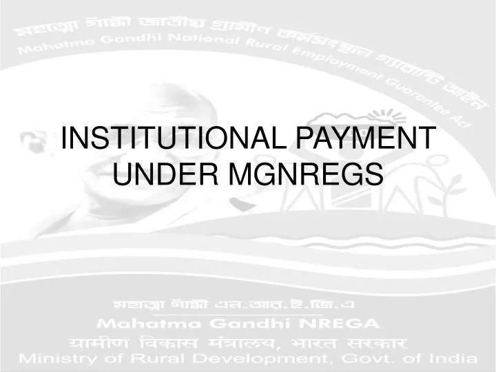 institutional payment under mgnregs