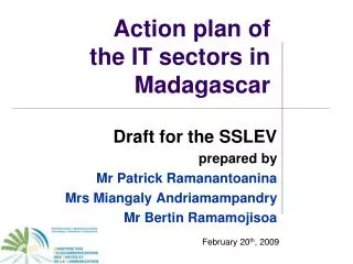 Action plan of the IT sectors in Madagascar