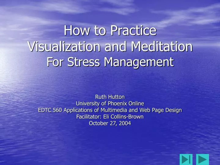 how to practice visualization and meditation for stress management