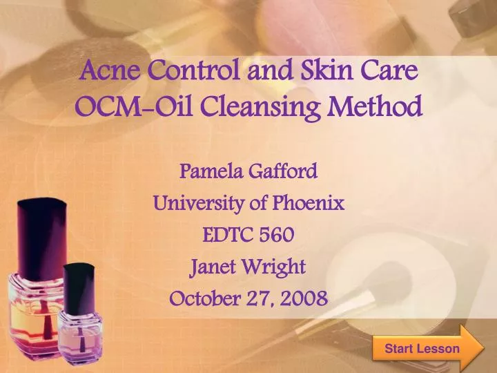 acne control and skin care ocm oil cleansing method