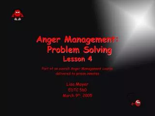 Anger Management: Problem Solving Lesson 4