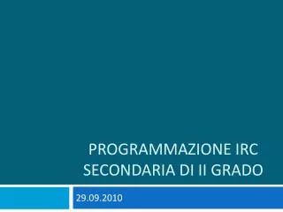 programmazione irc secondaria di ii grado
