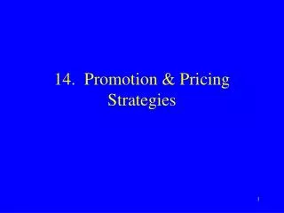 14. Promotion &amp; Pricing Strategies