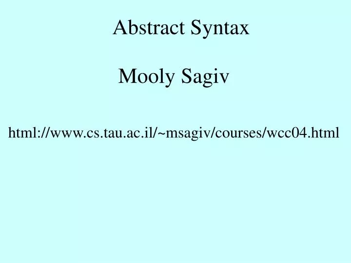 abstract syntax