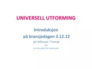 universell utforming