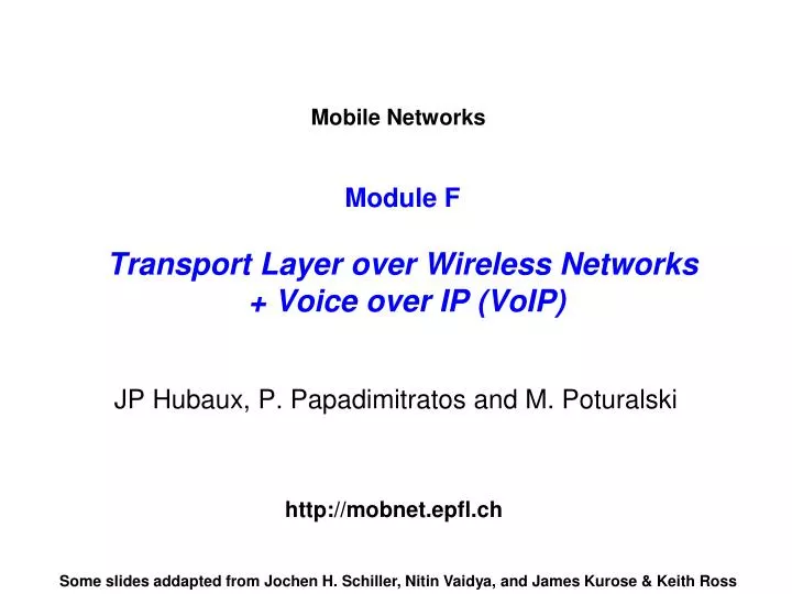 module f transport layer over wireless networks voice over ip voip