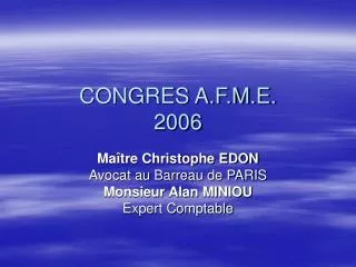 congres a f m e 2006