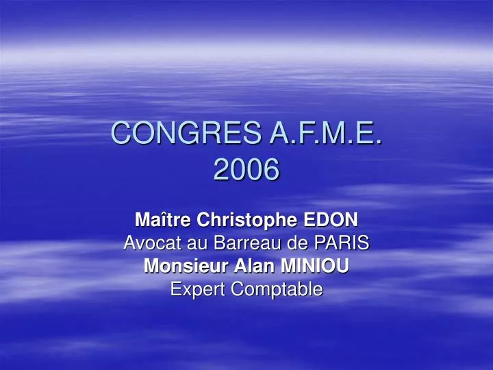 congres a f m e 2006
