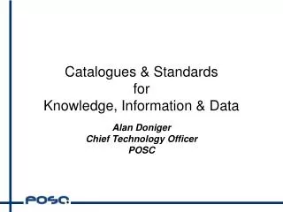 Catalogues &amp; Standards for Knowledge, Information &amp; Data