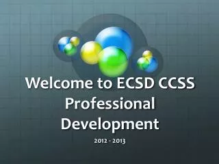 Welcome to ECSD CCSS Professional Development