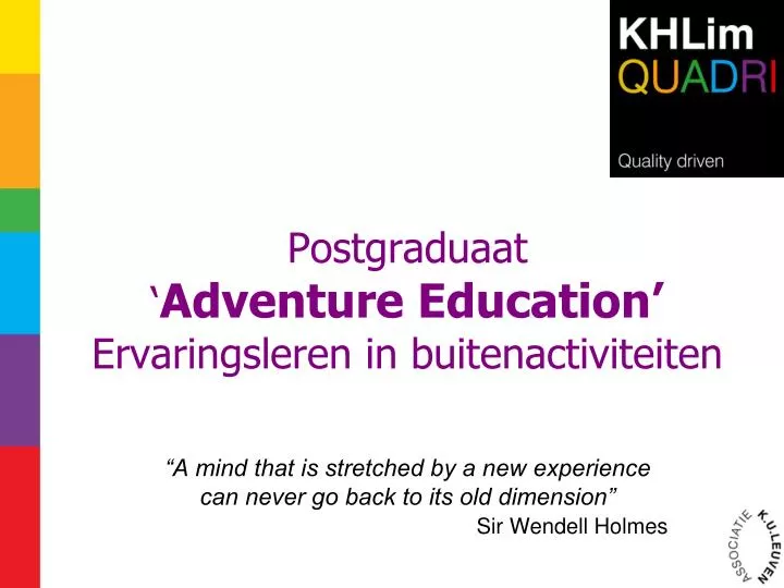 postgraduaat adventure education ervaringsleren in buitenactiviteiten