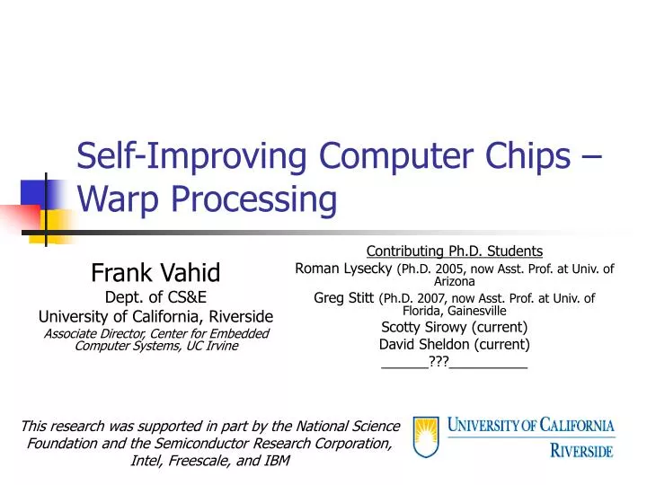 self improving computer chips warp processing