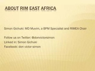 About RIM East Africa