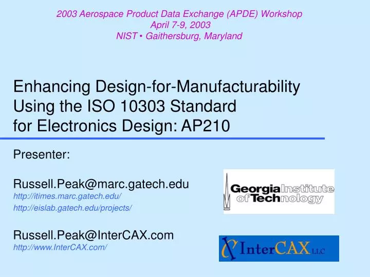 enhancing design for manufacturability using the iso 10303 standard for electronics design ap210