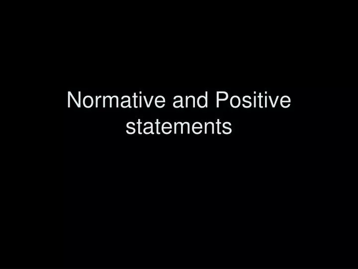 normative and positive statements