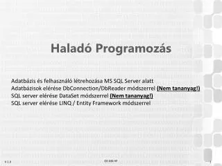 halad programoz s