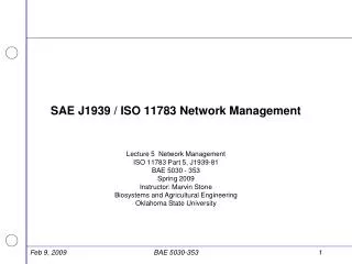 SAE J1939 / ISO 11783 Network Management