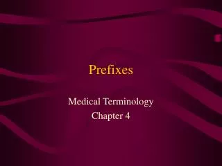 Prefixes