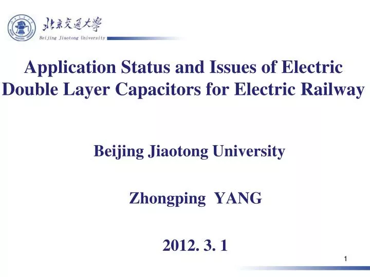 application status and issues of electric double layer capacitors for electric railway