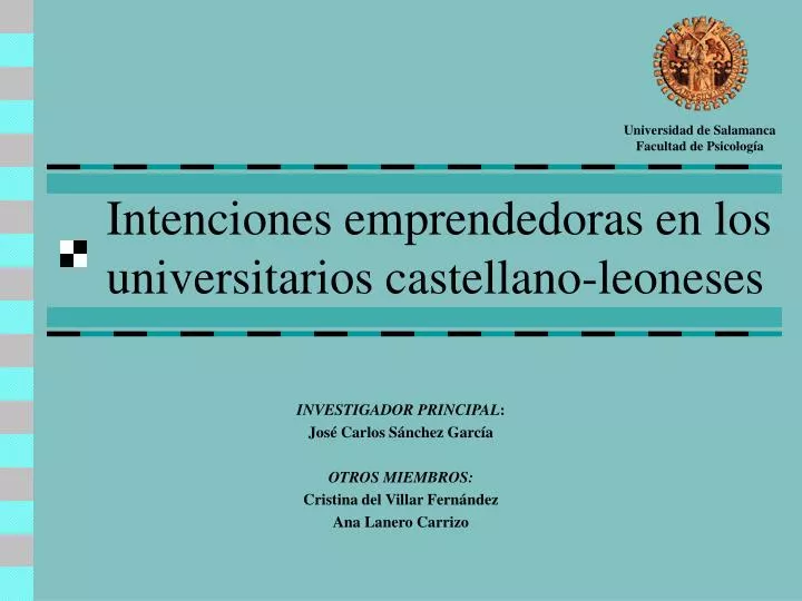 intenciones emprendedoras en los universitarios castellano leoneses