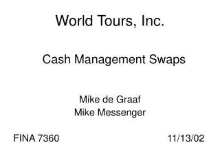 World Tours, Inc.