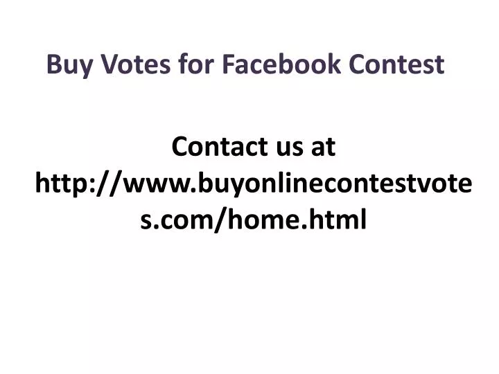 buy votes for facebook contest